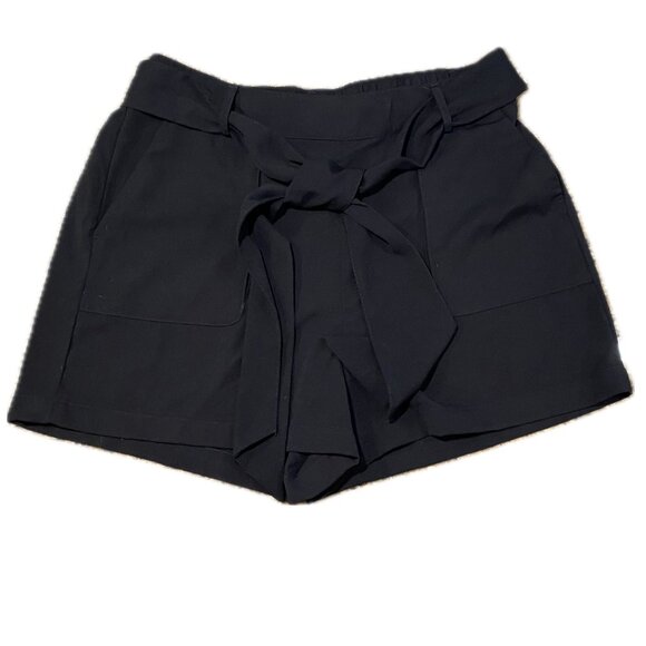 a new day Pants - A New Day Dressy Black Short with Tie Belt - Size L
